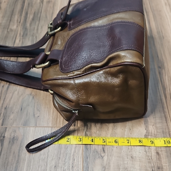 dulce Two Tone Brown Women's Brazalian Leather Handbag - Picture 7 of 17